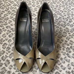 Stuart Weitzman Peep Toe Patent Ombre Pump 9.5N